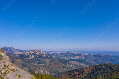 Landscape of the Ardeche in automn