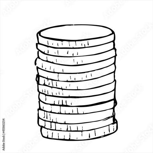 Coins stack vector illustration, money on a white blackground