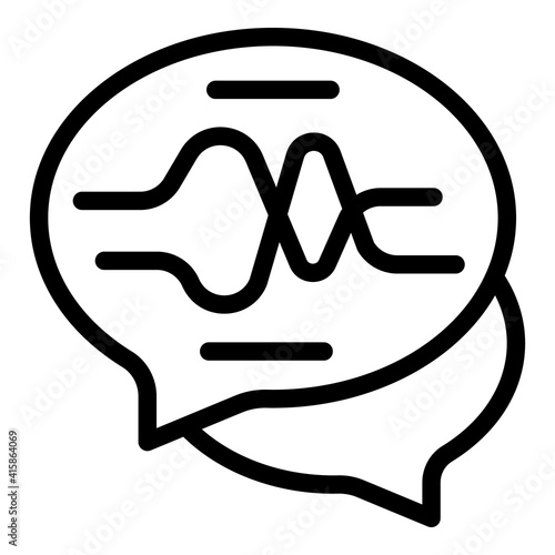 Voice recognition icon. Outline voice recognition vector icon for web design isolated on white background