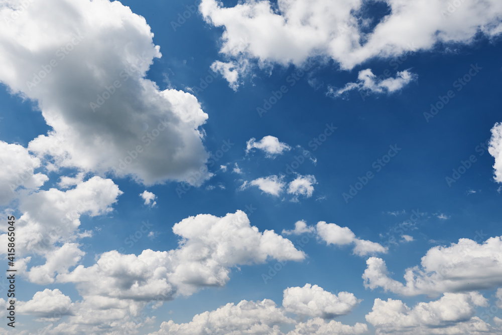 Fototapeta premium Blue sky background with clouds in summer day