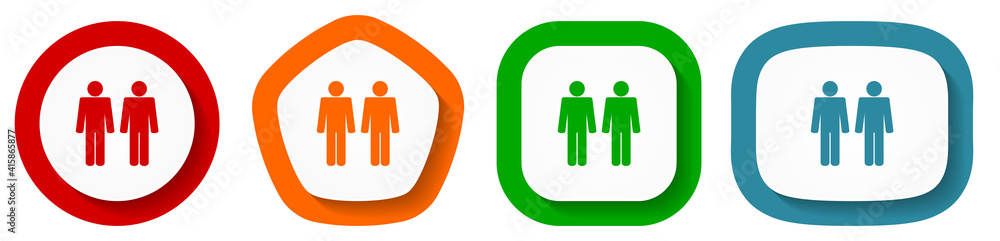 Couple vector icon set, flat design buttons on white background Couple vector icon set, flat design buttons on white background