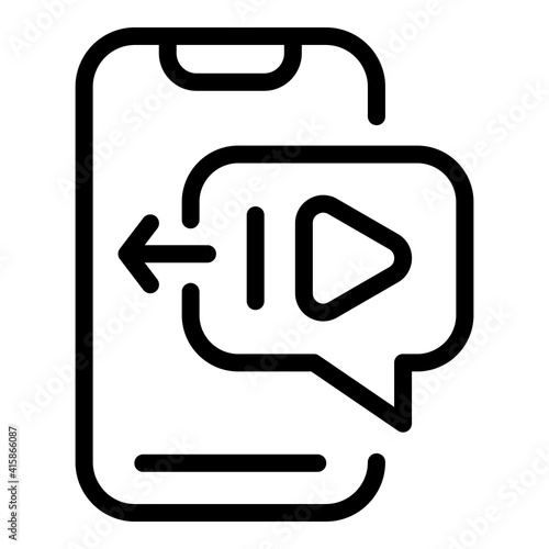 Repost video icon. Outline repost video vector icon for web design isolated on white background