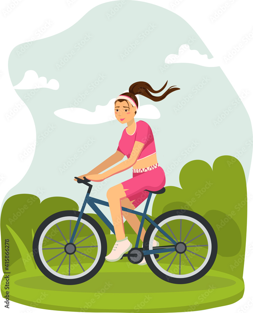sports girl riding a bike
