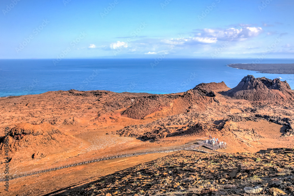 Scenery along the wooden pathways and trails on Bartolome Island in the Galapagos