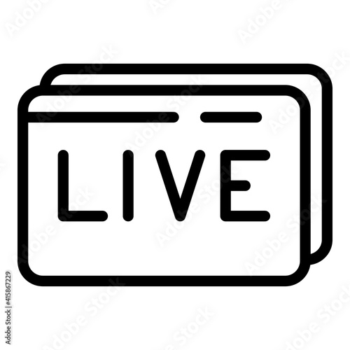 Live subscribe icon. Outline live subscribe vector icon for web design isolated on white background