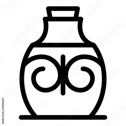 Old amphora icon. Outline old amphora vector icon for web design isolated on white background photo