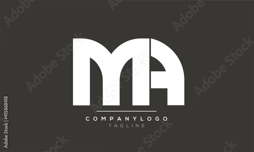 Abstract Letter Initial MA AM Vector Logo Design Template photo