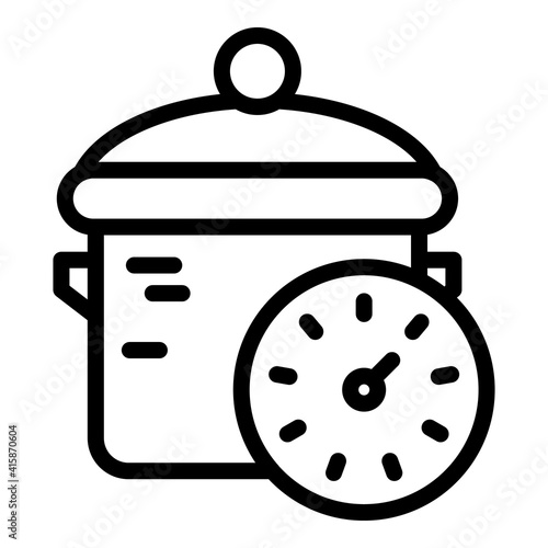 Multicooker icon. Outline multicooker vector icon for web design isolated on white background