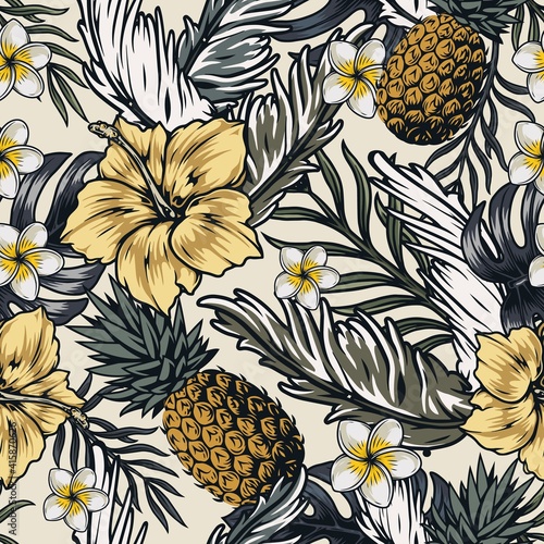 Vintage tropical seamless pattern