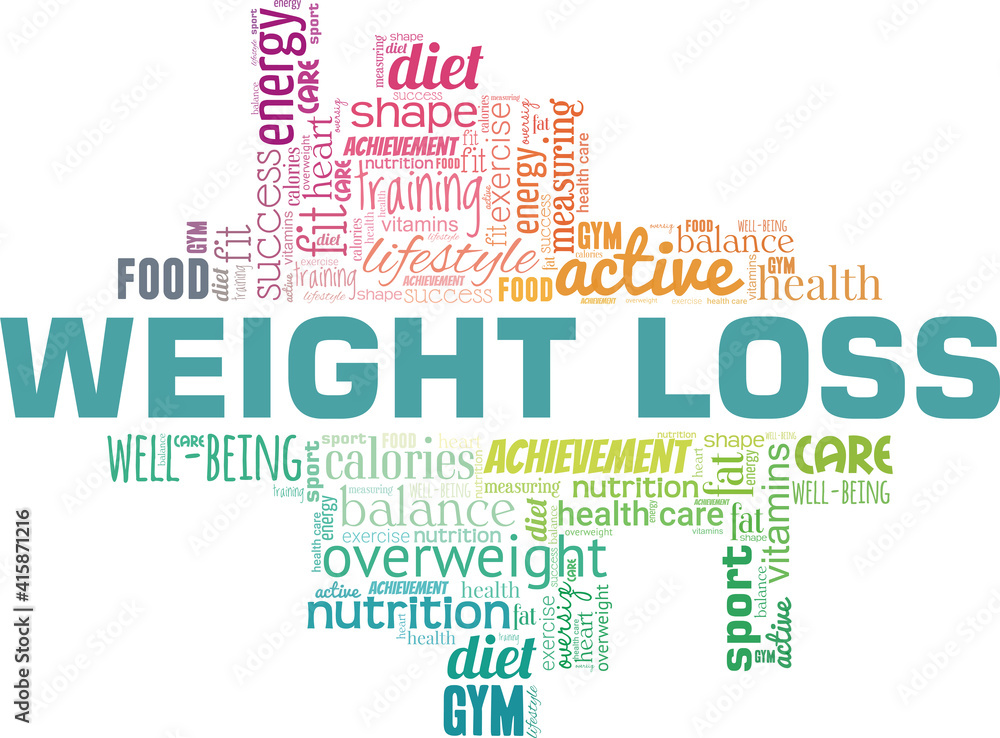 Fototapeta premium Weight loss vector illustration word cloud isolated on a white background.