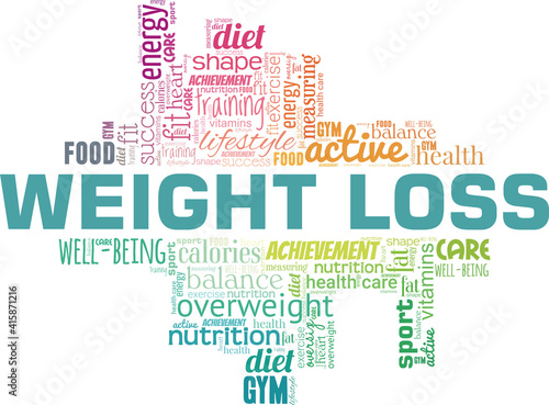 Weight loss vector illustration word cloud isolated on a white background.