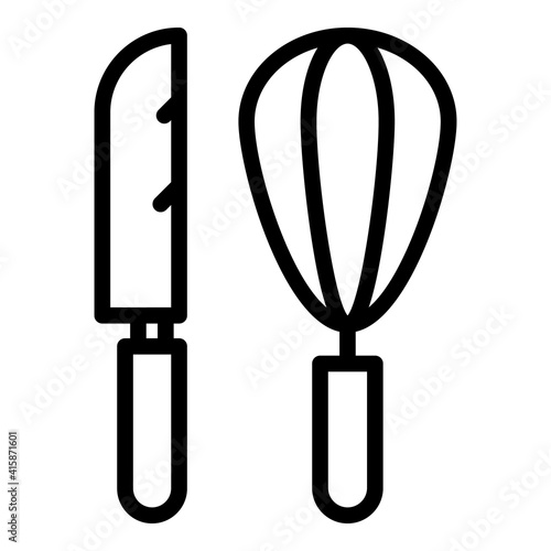 Cooking tools icon. Outline cooking tools vector icon for web design isolated on white background