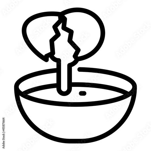 Egg bowl cooking icon. Outline egg bowl cooking vector icon for web design isolated on white background