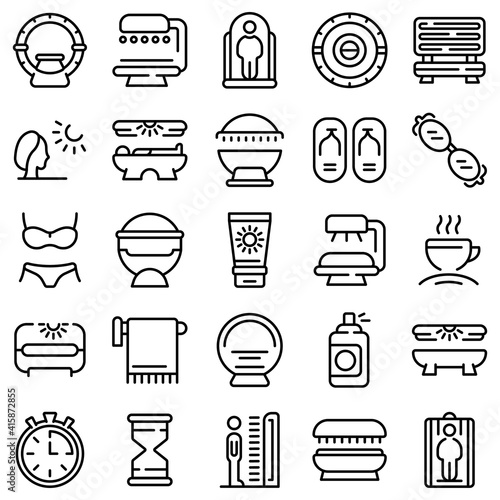 Solarium icon. Outline Solarium vector icon for web design isolated on white background