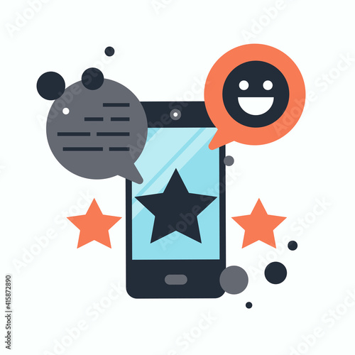 Feedback. Rating on customer service illustration. Website rating feedback and review concept. Flat vector illustration