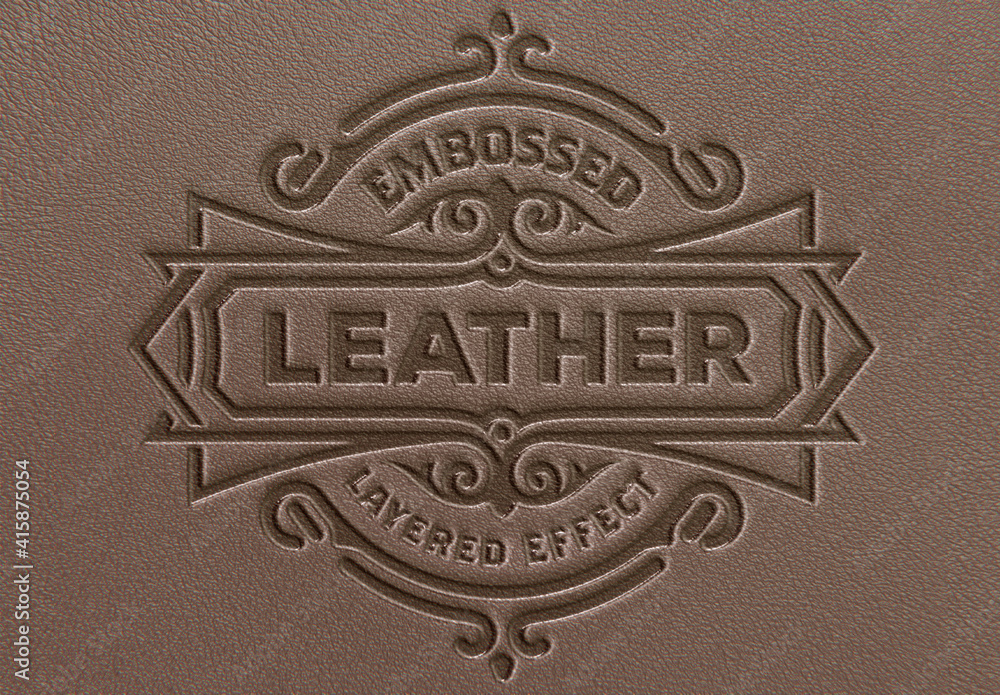 Embossed Leather Effect Mockup Stock Template Adobe Stock