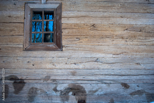 Old authentic wooden house of the 19th century