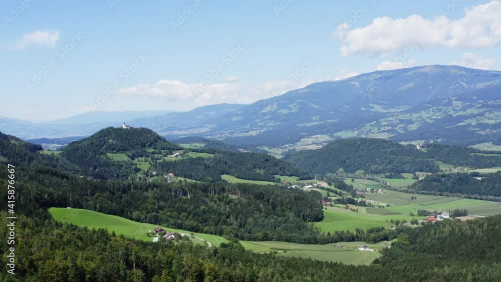 Scenic aerial view at greenery landscape in Austria Scenic aerial view at greenery landscape in Austria