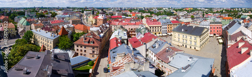 Panorama with town square of Lublin, Poland photo