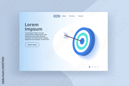 isometric target banner concept. vector illustration