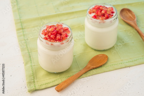 natural yogurt with pomegranate