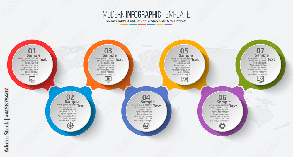 Naklejka premium Abstract 3D Paper Infographics. Circular Business template .Vector illustration