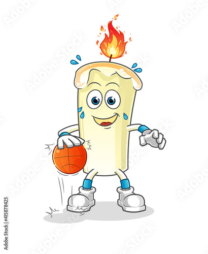 candle dribble basketball character. cartoon mascot vector