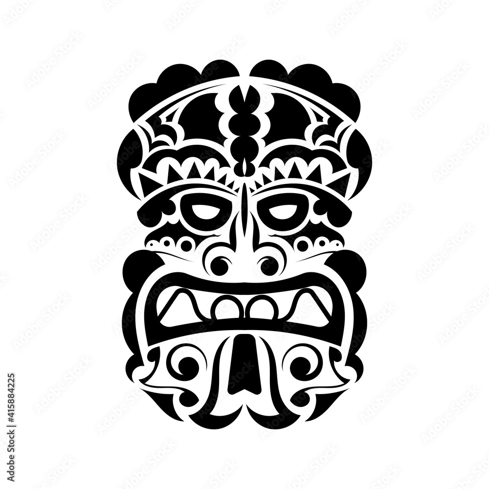 Mask of ancient tribes of tribes. Pattern Face in Polynesian or Maori style. Good for prints, tattoos, and t-shirts. Isolated. Vector Mask of ancient tribes of tribes. Pattern Face in Polynesian or Maori style. Good for prints, tattoos, and t-shirts. Isolated. Vector