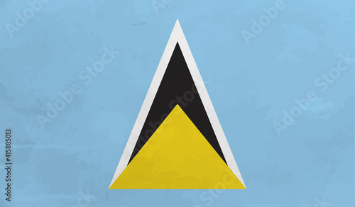 Saint Lucia grunge flag. Vector illustration.