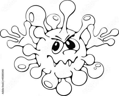 illustration of an ugly virus molekula  coronavirus concept children doodle vector stock illustration