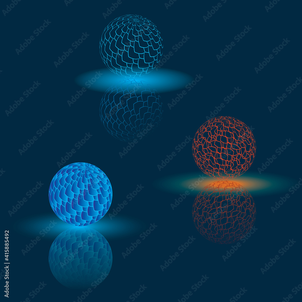 Abstract background. Colored spheres with a gradient
