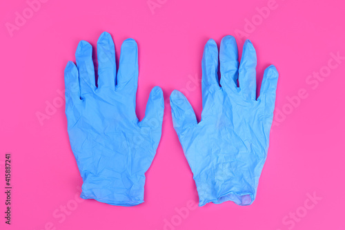 Wallpaper Mural rubber gloves for homework on a pink background Torontodigital.ca