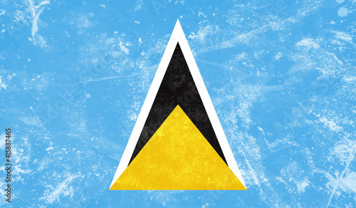 Saint Lucia grunge flag. Vector illustration.