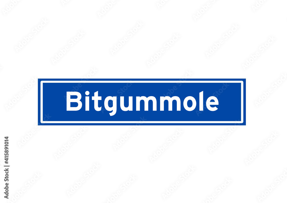 Bitgummole isolated Dutch place name sign. City sign from the Netherlands.