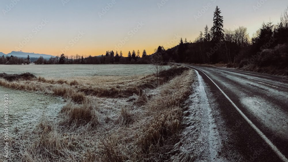 Winter Road shot from Thurston County, Washington