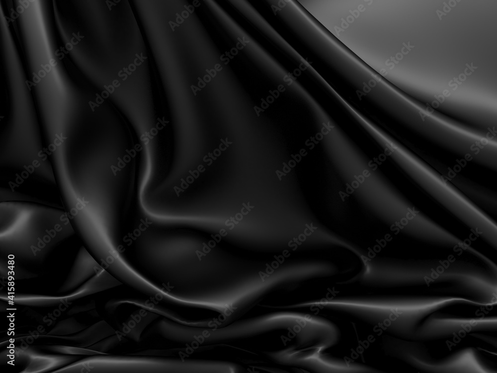 Obraz premium Abstract background luxury cloth. Smooth elegant black silk or satin