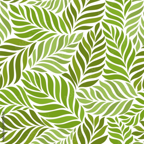 seamless green floral background