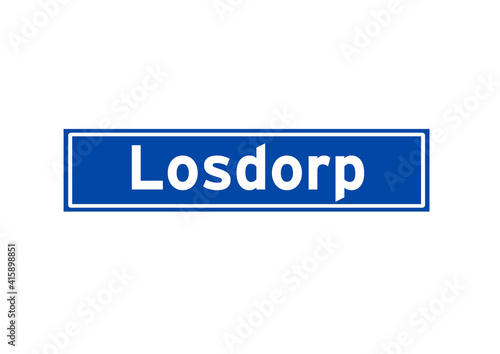 Losdorp isolated Dutch place name sign. City sign from the Netherlands. photo