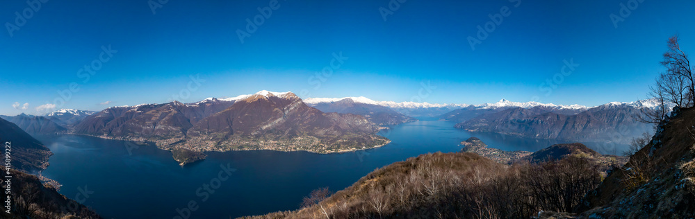 Landscape of Lake Como from Nuvolone mountain