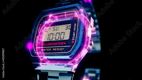 3d rendered illustration of retro watch. High quality 3d illustration