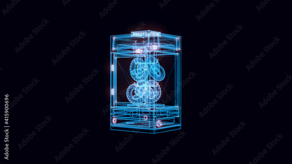 Fototapeta premium 3d rendered illustration of Pretzel Warmer hologram. High quality 3d illustration
