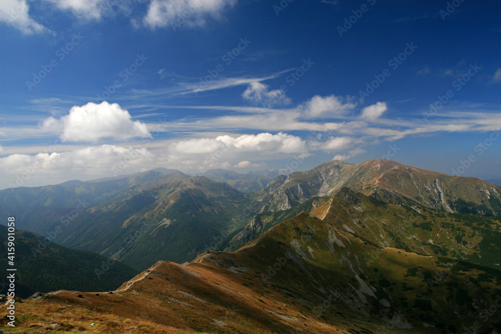 Czerwone Wierchy - Red Peaks, mountain range in Western Tatras, Poland 