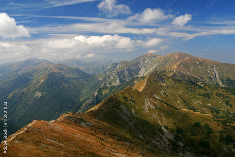 Czerwone Wierchy - Red Peaks, mountain range in Western Tatras, Poland 