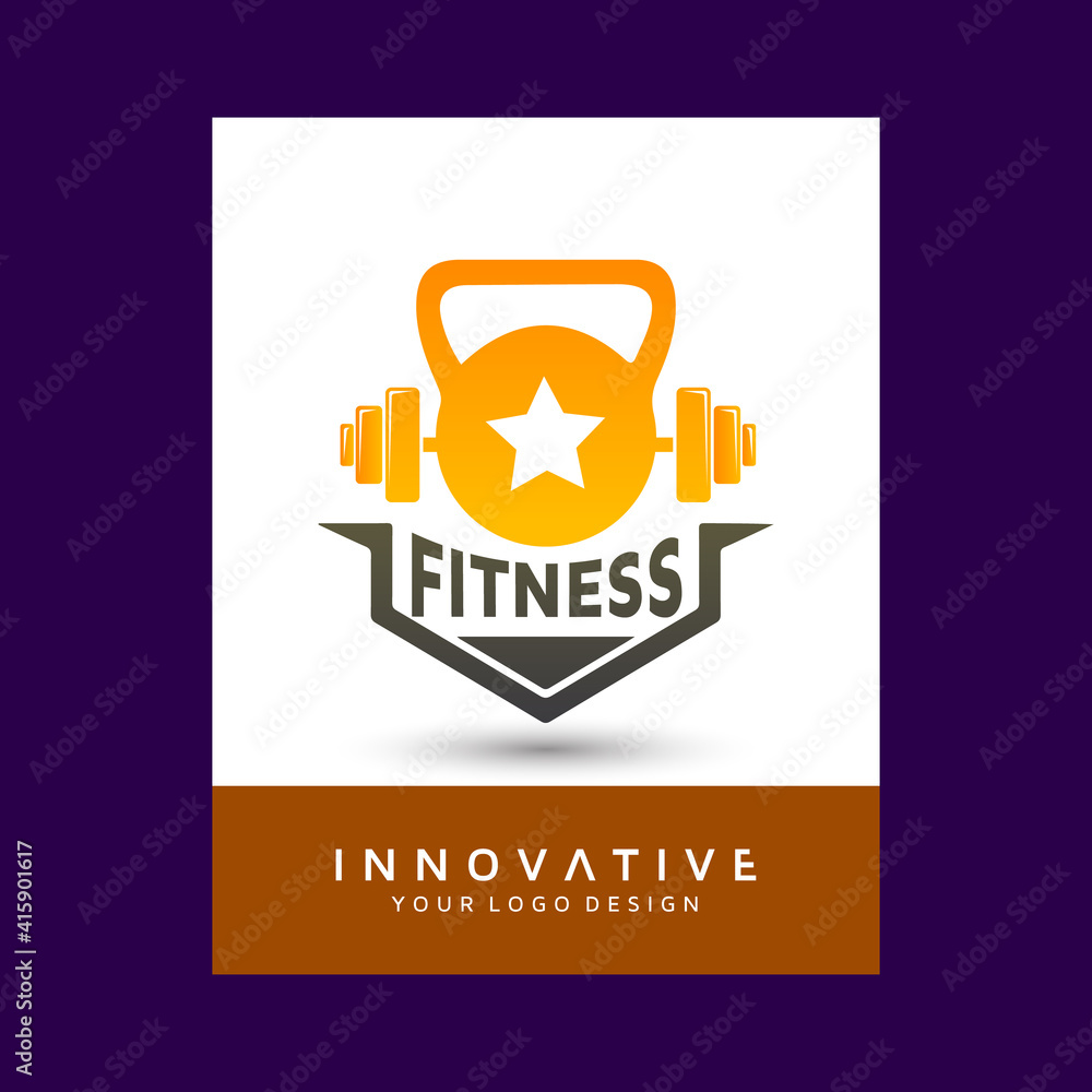 Modern fitness template logo design . Modern vector logo design template design.