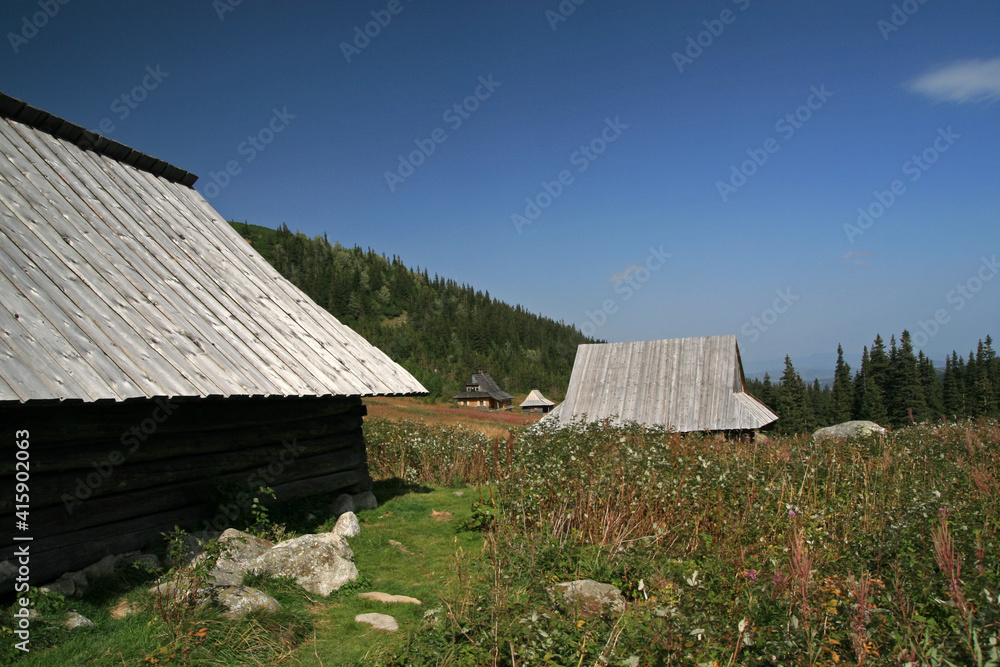 Shepherd shelters in Hala Gasienicowa, Tatra Mountains, Poland