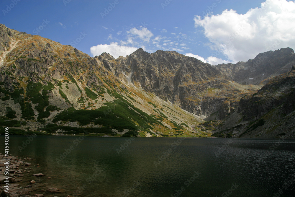 Czarny Staw Gasienicowy - Black Lake, mountain glacial lake in Tatra Mountains, Poland