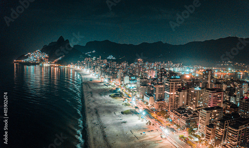 Ipanema and Leblon by night - Rio de Janeiro  photo