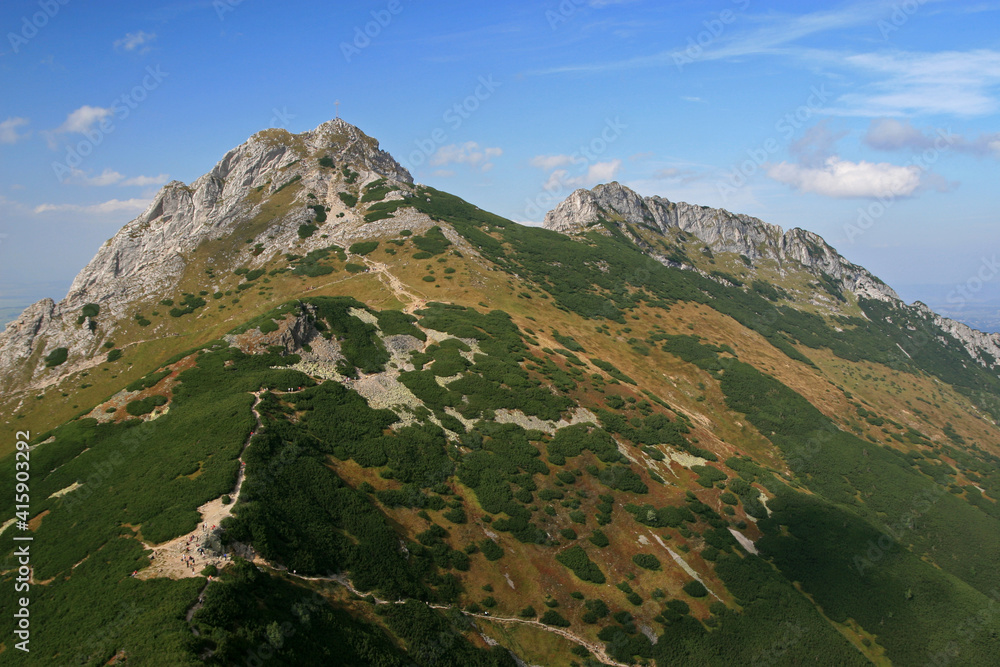 Obraz premium Giewont peak - the most famous polish mountain, simbol of Tatra Mountains and Zakopane, Tatras, Poland