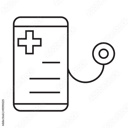 Online doctor consultation simple medicine icon in trendy line style isolated...