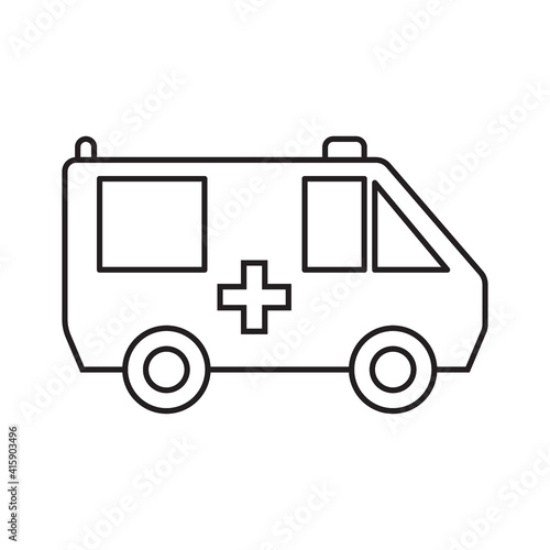 Wallpaper Mural Ambulance car simple medicine icon in trendy line style isolated on white background for web applications and mobile concepts. Vector illustration Torontodigital.ca